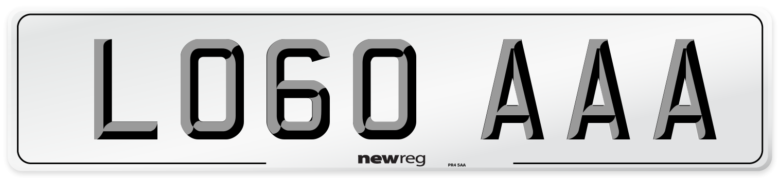 LO60 AAA Number Plate from New Reg